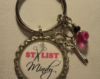 Personalized Stylist key chain with charms