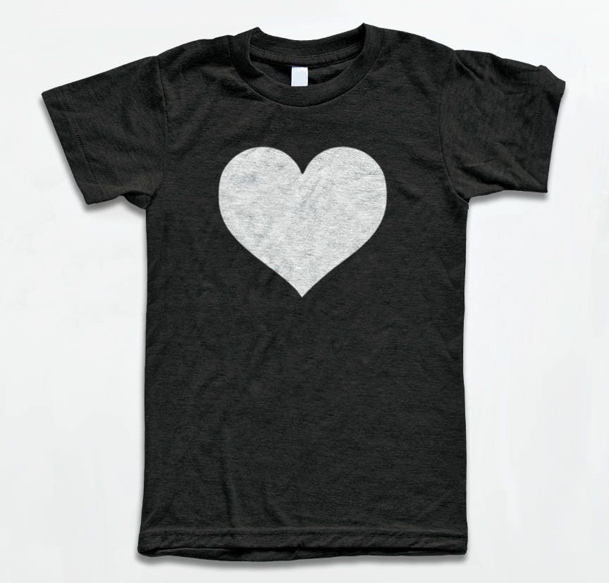 Love Heart T Shirt Tri-Blend Vintage Apparel Graphic Tees