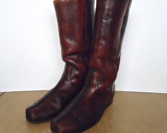 Vintage Brown Leather Motorcycle or Western Boots / US men's 10