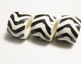 African Batik Bone Beads,Large Ethnic Beads ,Jewelry Making Supplies (AM131)