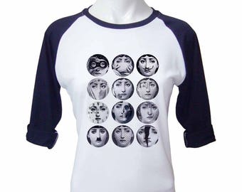 Fornasetti Face Shirt Face Art Tshirt Art Polka Dot Shirt Women Tops Women Tees Shirt Baseball Tee For Women Gift For Womens
