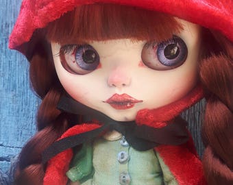 Little Red Riding Hood OOAK Custom Blythe doll by Romina Berenice Canet