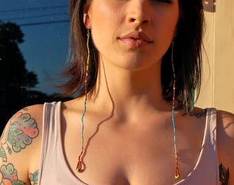 The Ilana- Ultra Long Single Strand Seed Bead Earrings