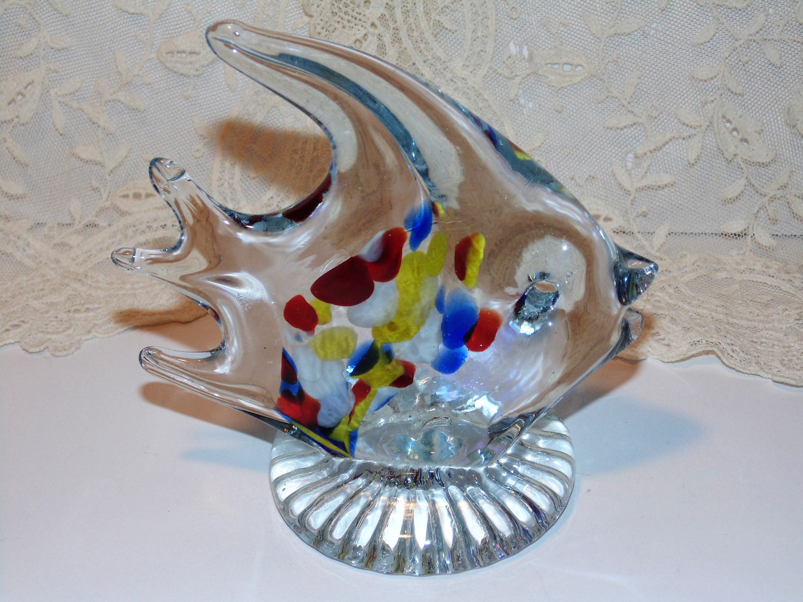 glass angel fish figurine