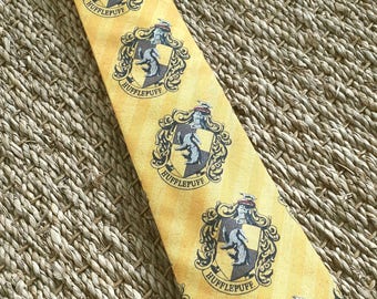 Harry Potter Hufflepuff House Fabric Hand Made Tie.