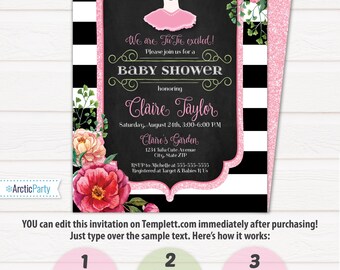 Tutu Baby Shower Invitations - Tutu Cute Baby Shower Invitations - Tutu Invitations for Baby Shower - EDIT at home NOW with Templett.com