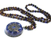 Orgone Mala Necklace - 'Sacred Intentions' - Lapis Lazuli - 108 Prayer Beads - Boho Necklace, Spiritual Gift - Mantra Meditation - Large