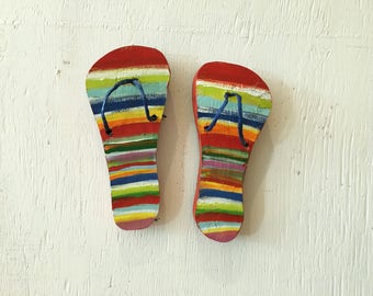 Wooden Flip Flop Beach Summer Decor Wall Art