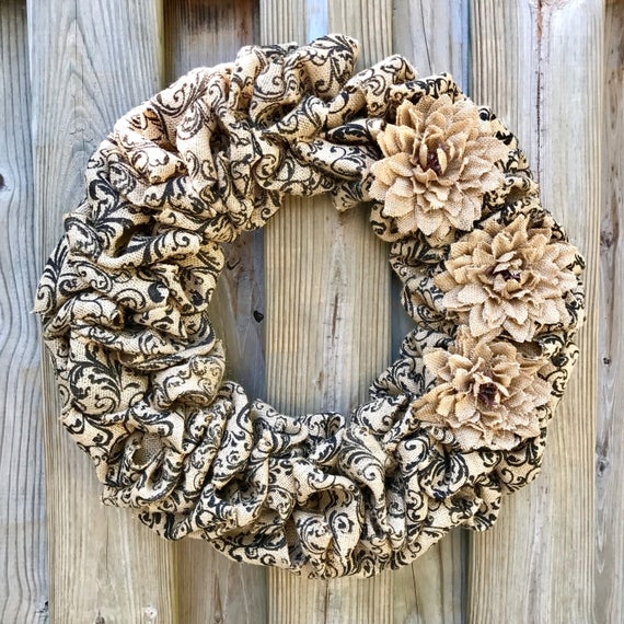 22 Neutral Front Door Wreath Wreath for All Year Black