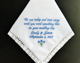 Flower girl handkerchief Flower girl gift Wedding Handkerchief Wedding gift for Flower girl groom gift bride gift something blue hankie