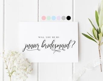 Will You Be My Junior Bridesmaid, Card For Junior Bridesmaid, Junior Bridesmaid Proposal Card, Bridesmaid Request Card, My Junior Bridesmaid