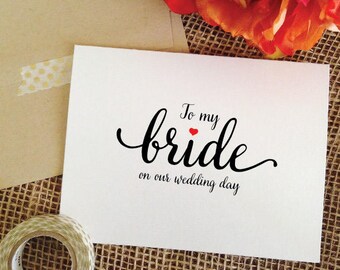 Wedding cards for bride gift from groom gift to bride card to my bride on my wedding day gift for bride from groom wedding gift for bride