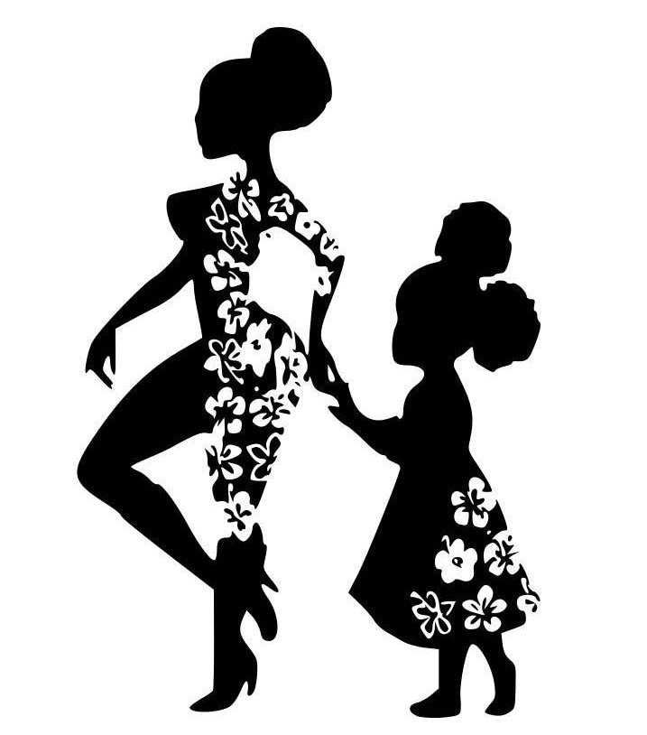 Mini Me Afro Girl Mother and Daughter SVG Digital Image