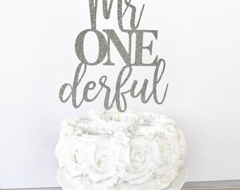 Mr ONEderful Cake Topper / Little Man Mustache Bash First Birthday / One Cake Topper / Boy 1st Birthday Party / Custom Cake Topper