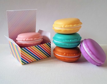 Cute Coconut Oil Macaroon Lip Balm Soft Lips Moisture 100% Pure Natural Ingredients