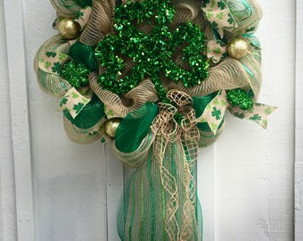 Three Leaf Clover St. Patrick's Day Wreath