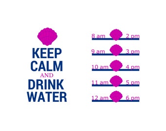 Water Tracker svg Drink water svg Mermaid shell Water Tracker svg Mermaid water bottle svg files for Cricut Silhouette Vector cut files dxf