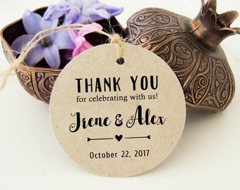 Wedding Thank You Tags, Rustic Favor Tags, Thank You Wedding Tags, Favor Bag Tags | Bridal Favor Tags, 24 pcs