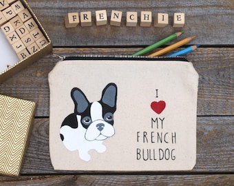 french bulldog gifts, French Bulldog Pencil Case, decal, Personalized pencil case, frenchie pencil case, french bulldog decal, dog