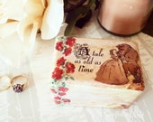 Beauty And The Beast Inspired Luxury Wedding Ring Box / Double Ring Box / Engagement Ring Box / Tale As Old As Time Wedding