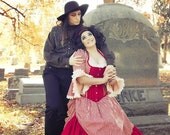 Mrs Lovett Costume Sweeny Todd Cosplay Victorian Costume Tim Burton Striped Steampunk Wedding Dress "Gothic Striped Gown" Custom to Order