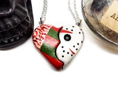 Freddie Krueger necklace, Friday the 13th necklace, Nightmare On Elm Street, Broken Heart necklace, horror valentine, gothic wedding