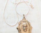 Necklace - Holy Face Medallion Sterling Silver 36x46mm + 18 Inch Italian Sterling Silver Chain
