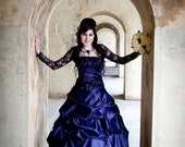 Purple Gothic Wedding Dress, Offbeat Wedding Dress, Alternative Wedding Dress, Purple Wedding Dress, Gothic Wedding Dress