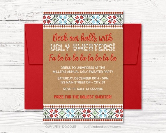 Ugly Sweater Invitation Holidays Christmas Party Ugly Sweater Invitation Holidays Christmas Party