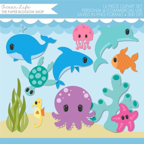 Ocean Animals Clip Art For Kids