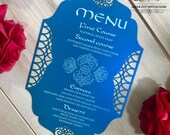 Moroccan laser cut program menu card boho party Arabian nights exotic romantic Indian wedding