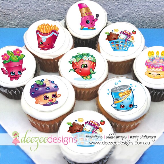 Shopkins Edible Icing Cupcake Toppers - 2" - PRE-CUT - Sheet of 15 Il_570xn