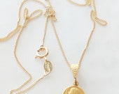 Necklace - Tiny Marie Madeleine w/ Alabaster Jar 10.5mm - 18K Gold Vermeil + 18 Inch Italian 18K Gold Vermeil Chain