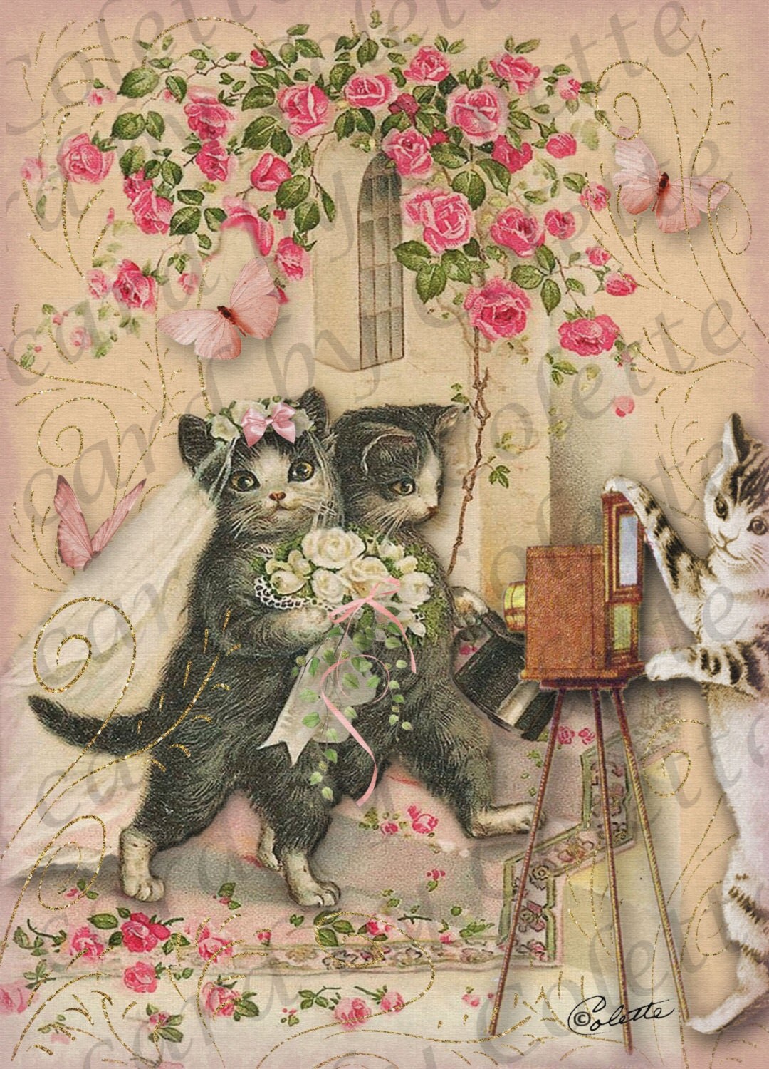 Кошачья свадьба рисунок