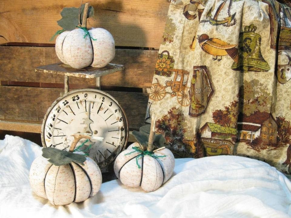 Fabric Pumpkin White tweed Baby Boo