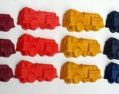 Recycled Crayon Firetrucks  - Party Favor  Set of  12