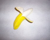 Felt Food Banana with removable Peel