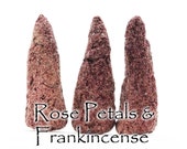 Artisan Hand Made Incense Cones, Rose Petals and Frankincense, Set of 3 - LittleHippieMama