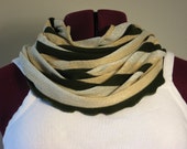 Infinity scarf holiday fashion green shimmer stripe