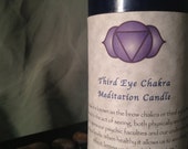 Third Eye Chakra Meditation Candle 3x6in Reiki, metaphysical, wicca, magic by Brigid's Flame Candles - BrigidsFlameCandles