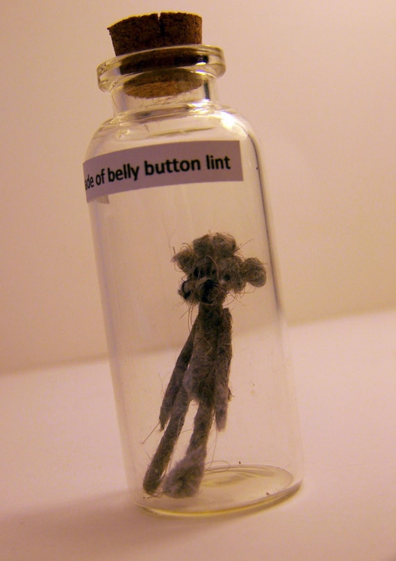 Siamese Twin Bears made of Belly Button Lint