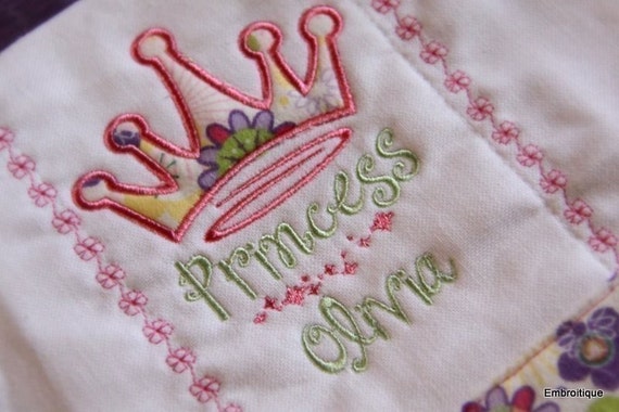 Princess Crown Birthday Numbers Applique Font Design