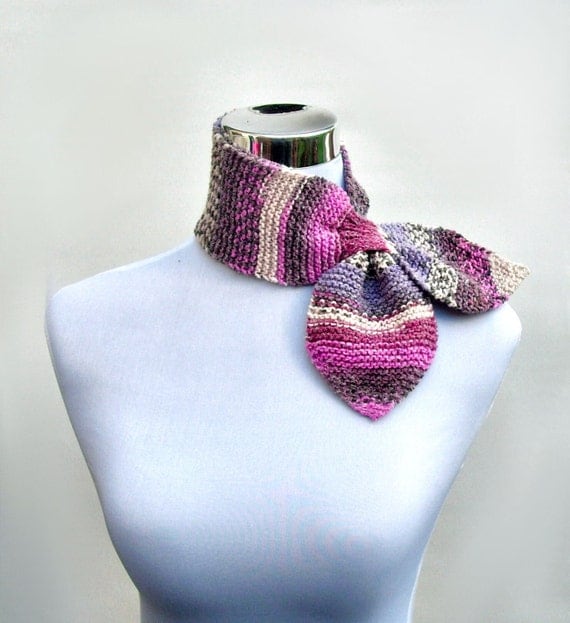 Ascot tie scarf knitted 50s style retro scarflette von jarg0n