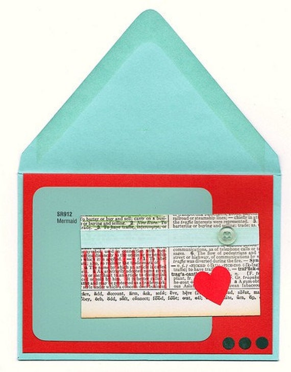 Card // Mermaid Swatch and a Red Heart