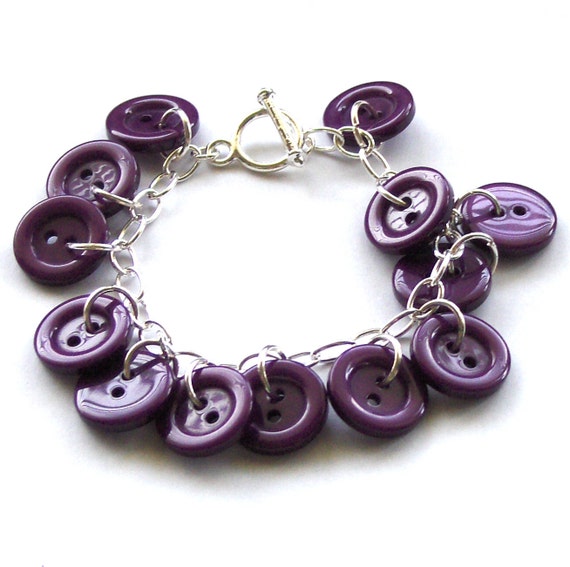 Purple Button Bracelet by beadingshaz on Etsy