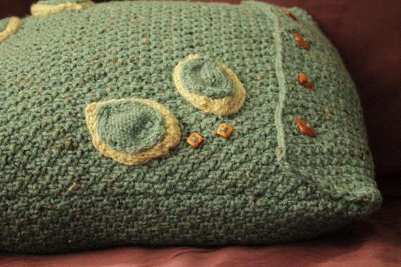 Duck Egg Blue / Teal Aran Wool Cushion Cover With von MoreTeaVicar1