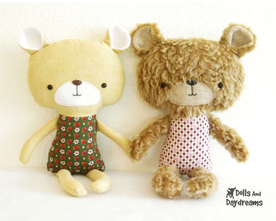 Teddy Bear Softie PDF Sewing Pattern Stuffed Toy Plush
