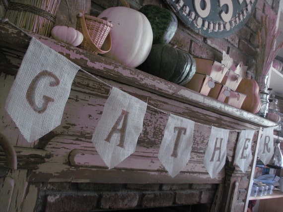 GATHER Burlap Banner / Pennant