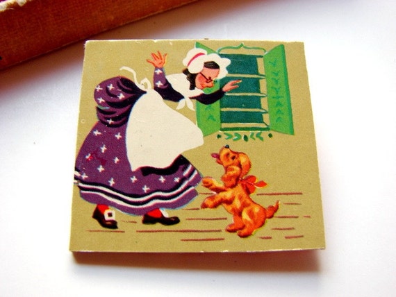 Pin Brooch Old Mother Hubbard  Bookboard Vintage by mimiandlucy