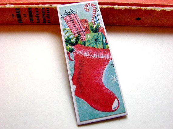 Pin Brooch Stocking Filled With Gifts Paper and by mimiandlucy